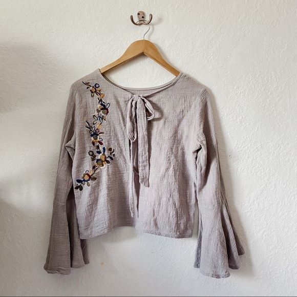 Blouse with flounce sleeves - Picture 2 of 5